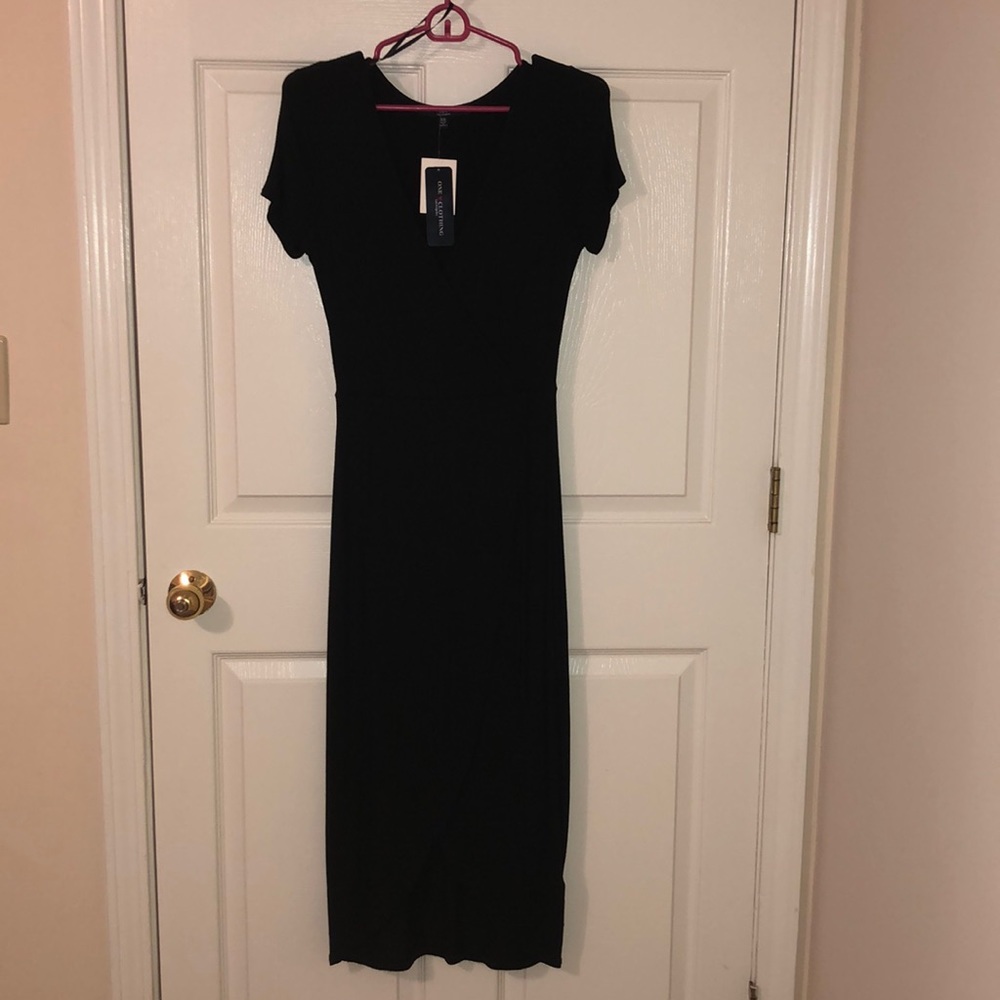 Black midi dress